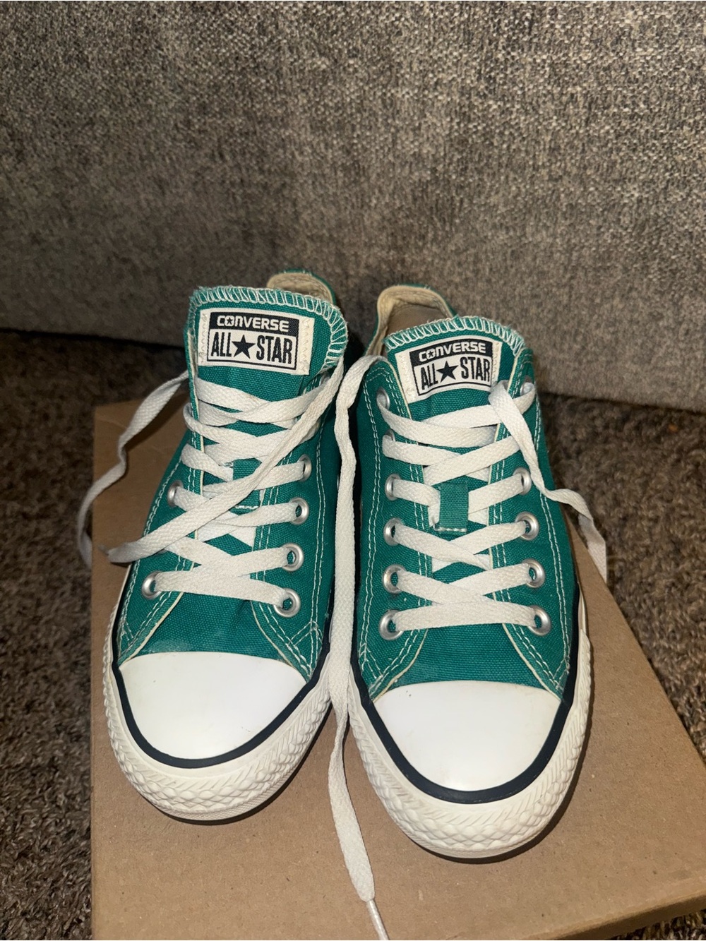 Converse Teal Canvas Low Top Sneakers
